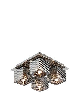 Product photograph of Very Home Kube 4-light Flush Ceiling Light Fitting from very.co.uk