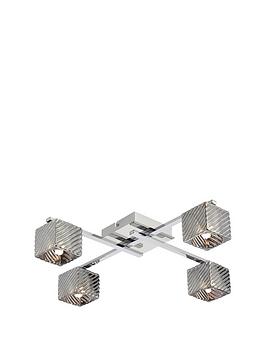 Product photograph of Very Home Kube 4-light Bar Semi-flush Ceiling Light Fitting from very.co.uk