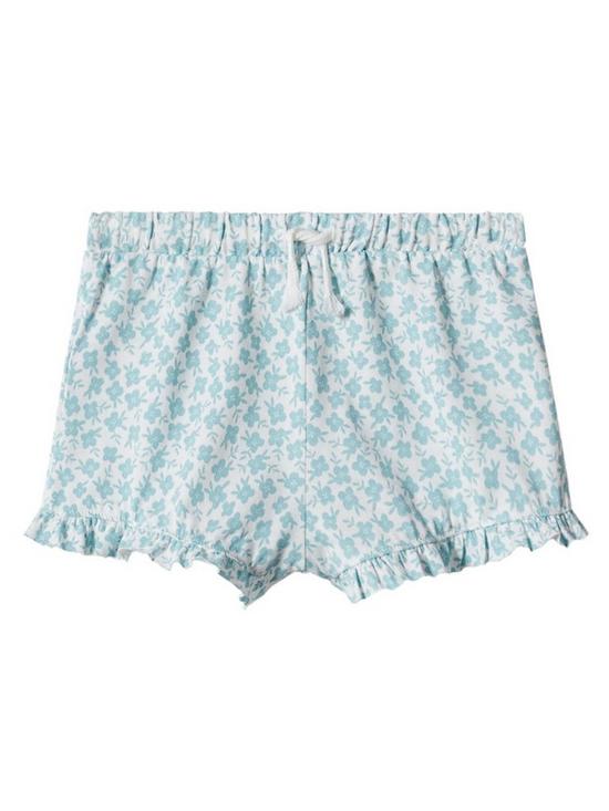 front image of mango-younger-girls-floral-shorts-blue