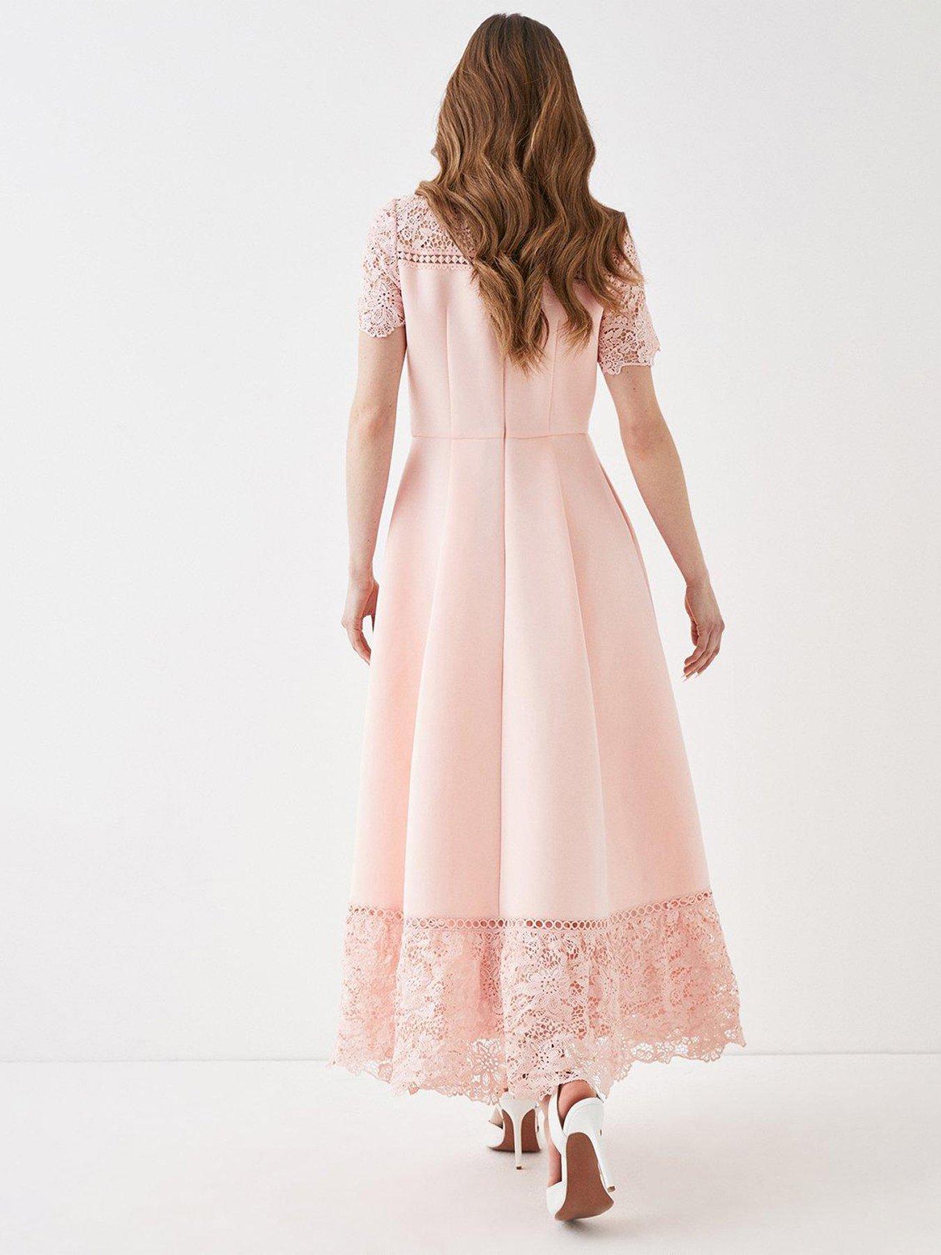 Porrla frill lace outlet midi dress