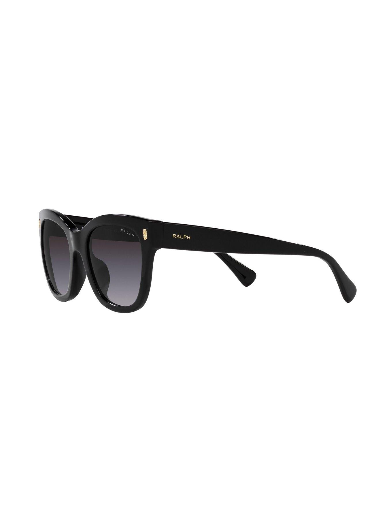 Image 4 of 4 of Ralph Oval Acetate Sunglass - Black&nbsp;