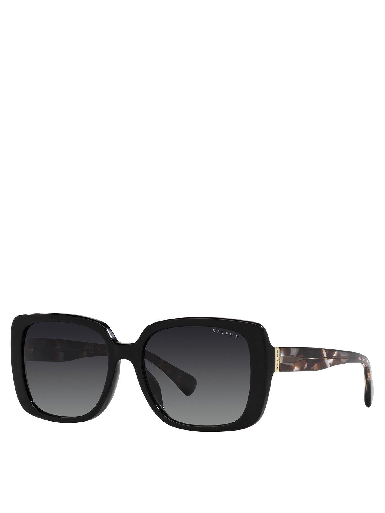 Ralph Rectangle Acetate Sunglass - Black | Very.co.uk