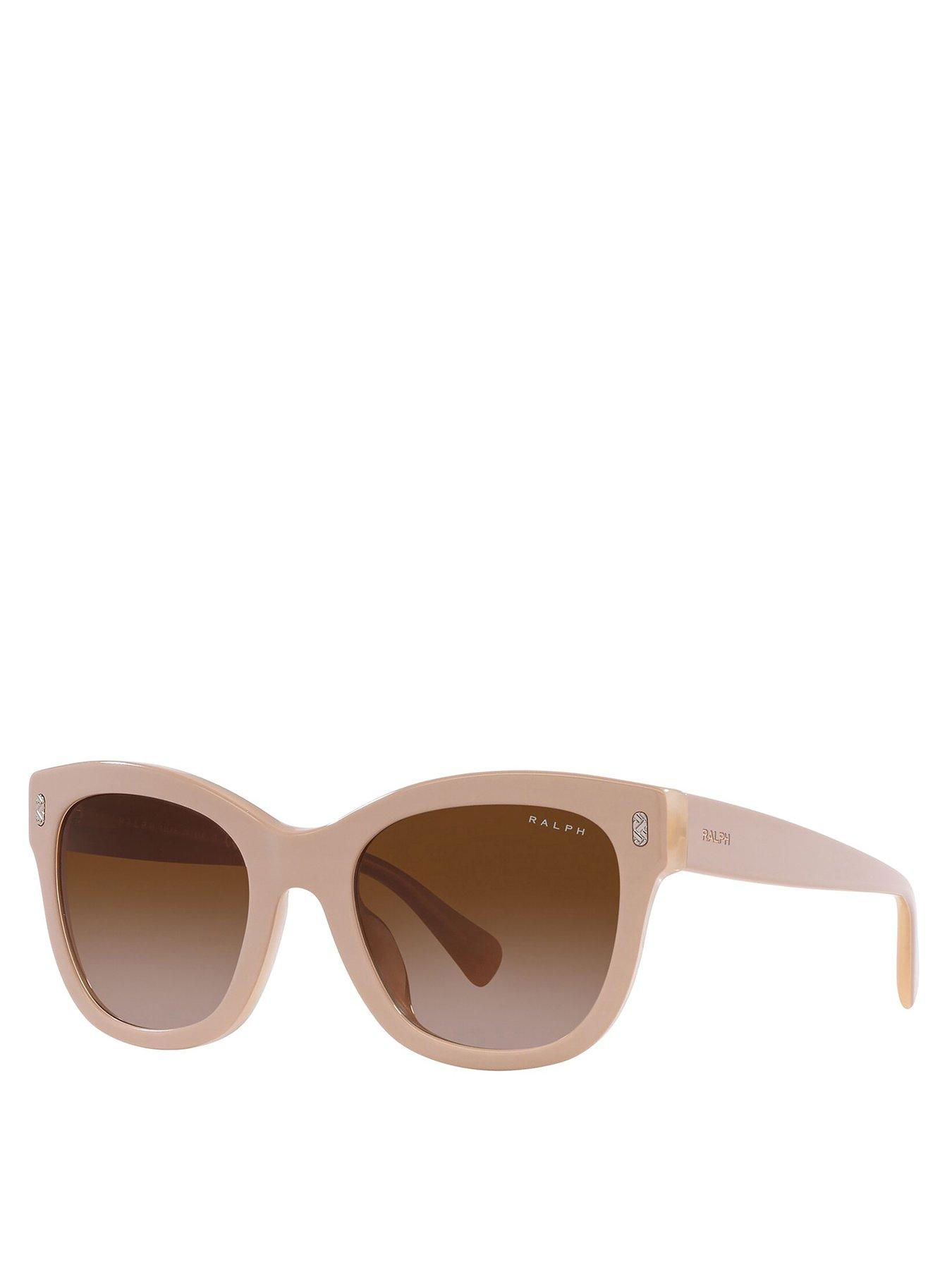 Image 1 of 4 of Ralph Oval Acetate Sunglasses - Beige&nbsp;