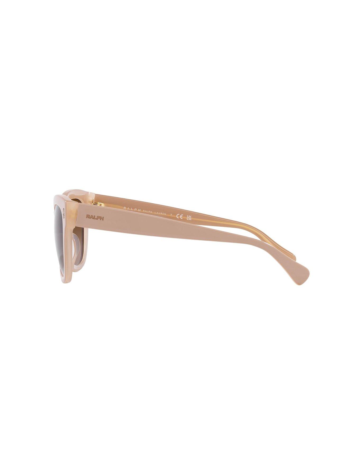 Image 2 of 4 of Ralph Oval Acetate Sunglasses - Beige&nbsp;