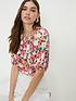  image of dorothy-perkins-floral-puff-sleeve-blouse-multi