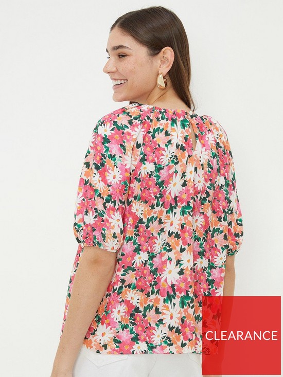 stillFront image of dorothy-perkins-floral-puff-sleeve-blouse-multi