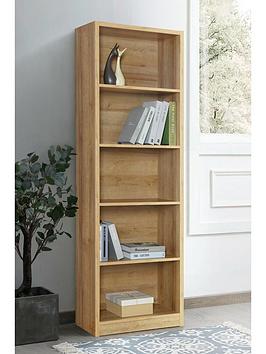 Product photograph of Everyday Metro Tall Wide Bookcase - Oak- Fsc Reg Certified from very.co.uk