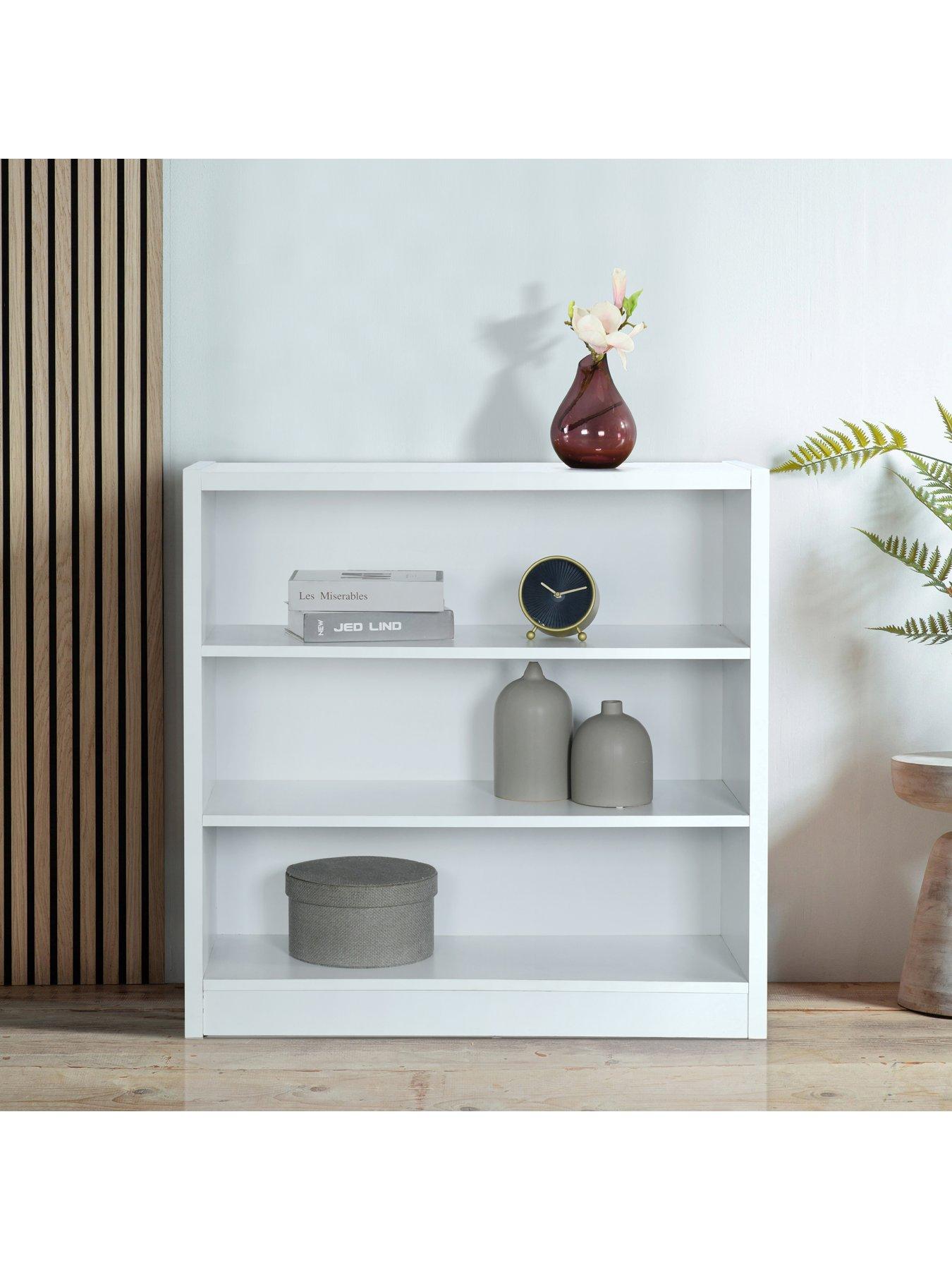 Metro Small Wide Bookcase White FSC Certified