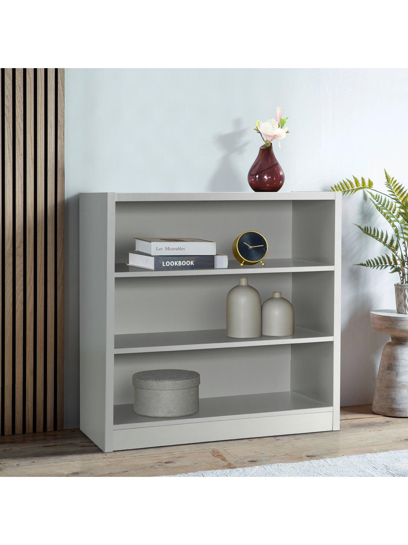 The Very Collection Metro Small Wide Bookcase - Grey - FSC® Certified