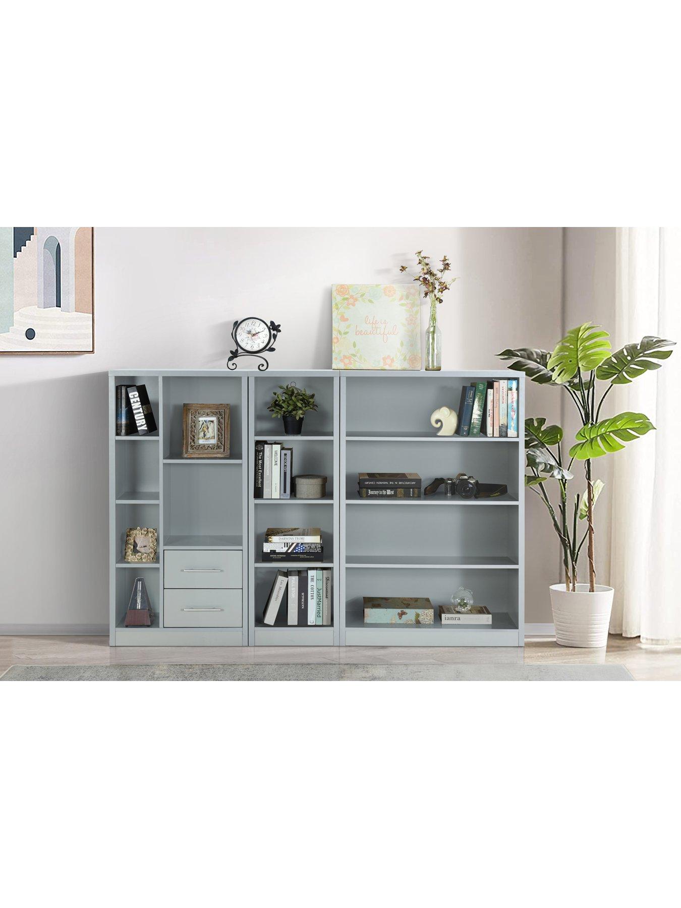 The Very Collection Metro 3 Piece Storage Bookcase Package - Grey - FSC® Certified