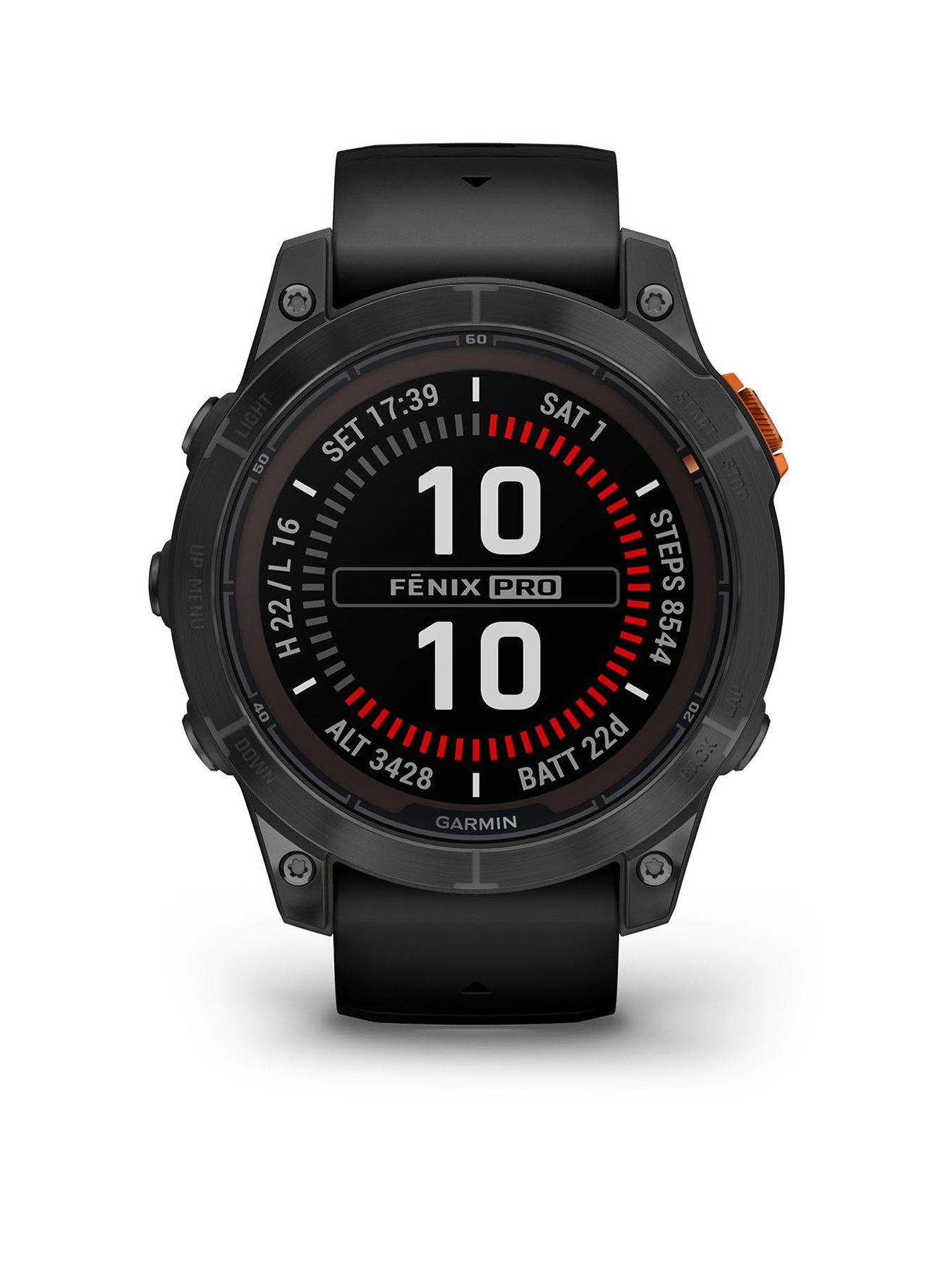 Garmin Fenix 7 Pro Smartwatch - Slate Grey Stainless Steel, Black Band