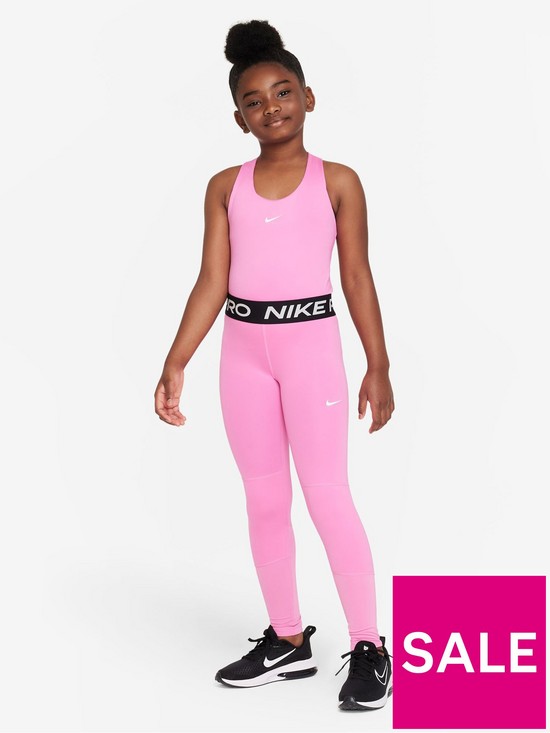 stillFront image of nike-older-girls-nike-pro-leggings-pink