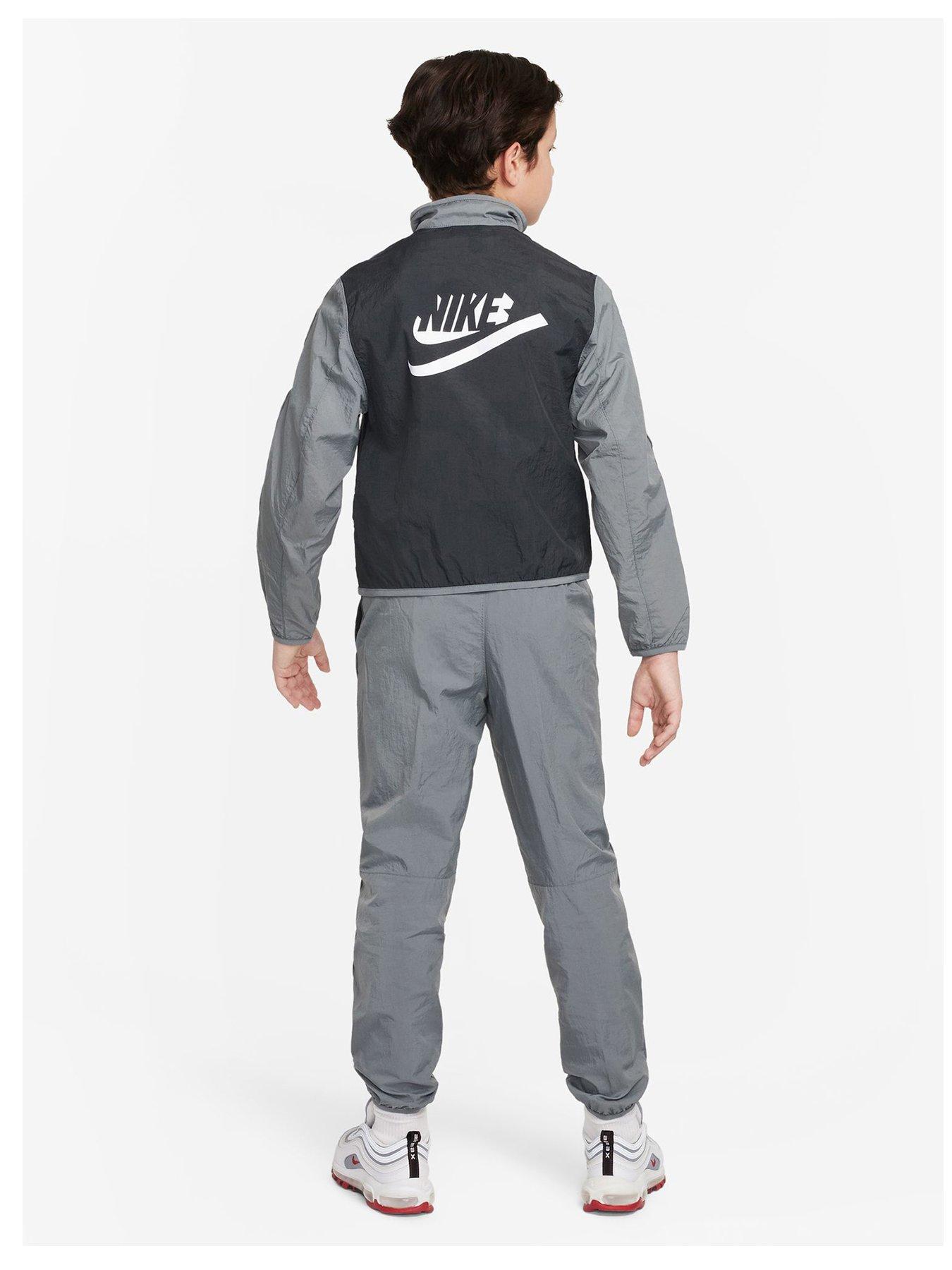 Nike Older Unisex Woven Quarter Zip Tracksuit Grey very