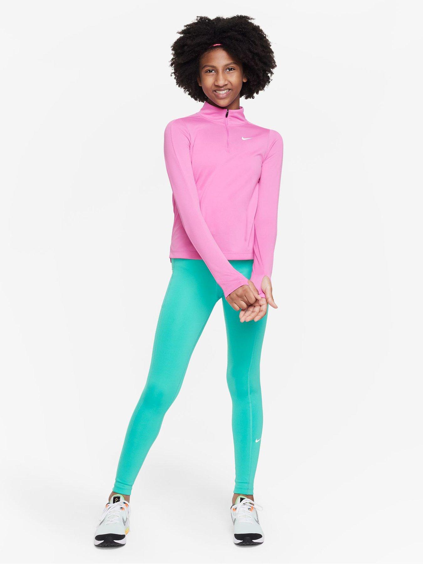 Nike Older Girls Dri-fit Half Zip Long Sleeve Training Top - Pink ...