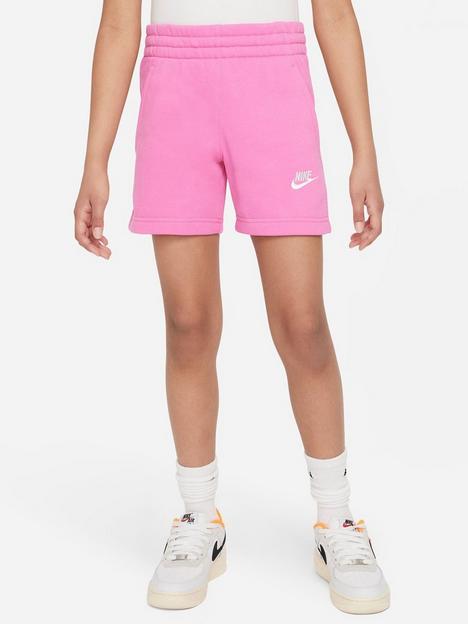 nike-older-girls-club-french-terry-shorts-pink