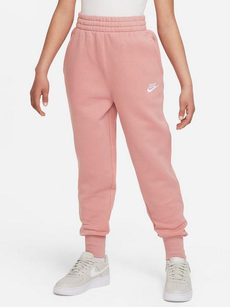 nike-older-girls-club-fitted-jogging-bottoms-red
