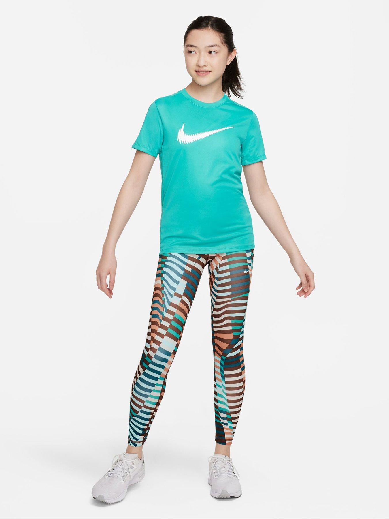 Nike Older Girls One Leggings - Dark Grey