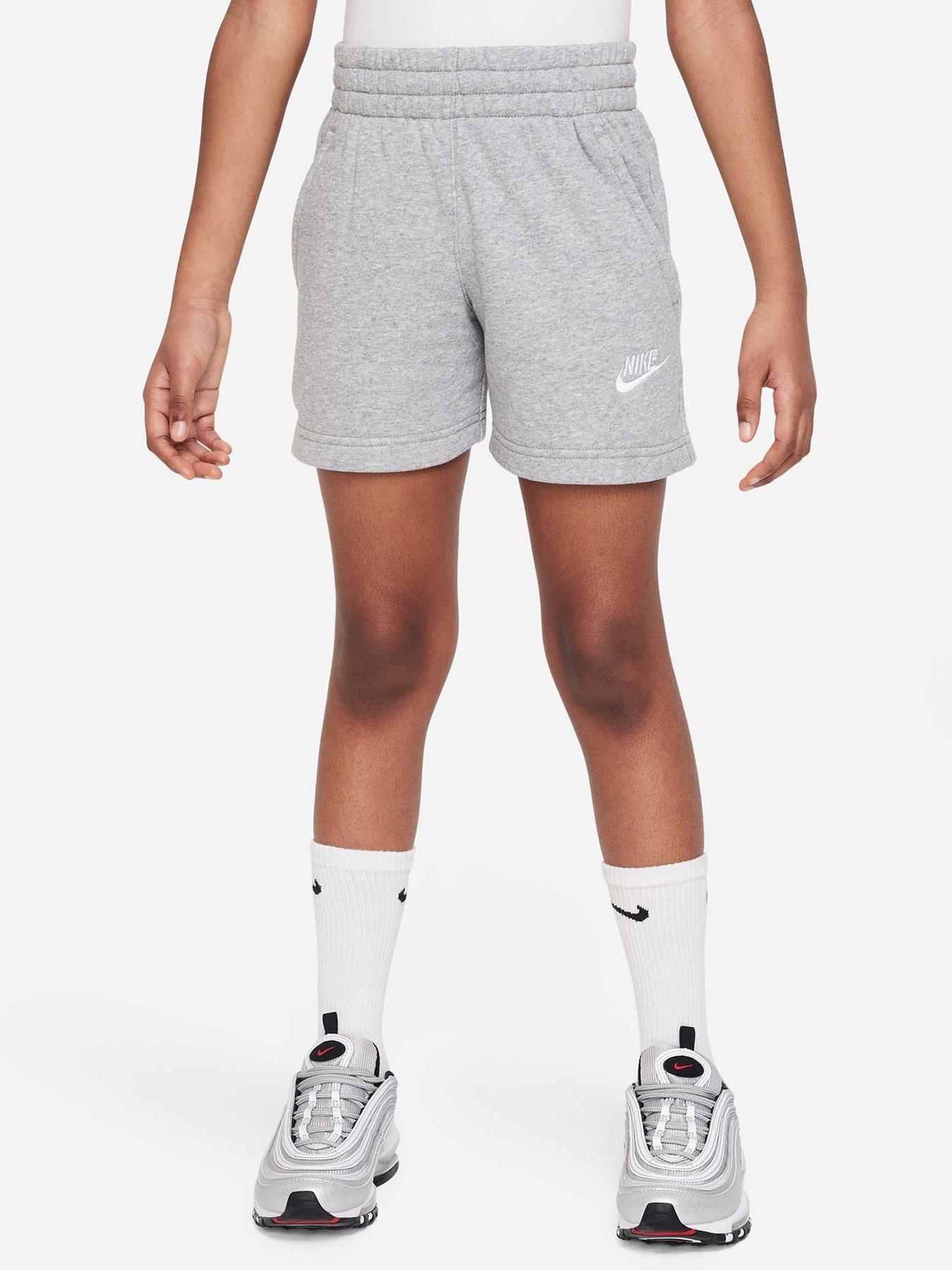 Nike Older Girls Club French Terry Shorts - Dark Grey | Very.co.uk