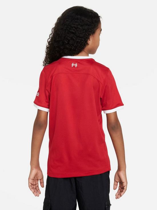 stillFront image of nike-liverpool-fc-junior-home-2324-short-sleeved-shirt-red