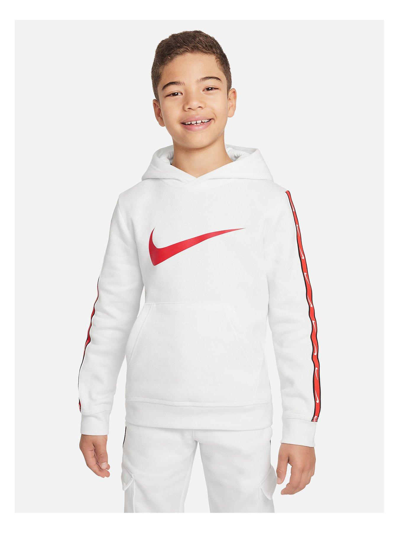 Boys white cheap nike sweatshirt