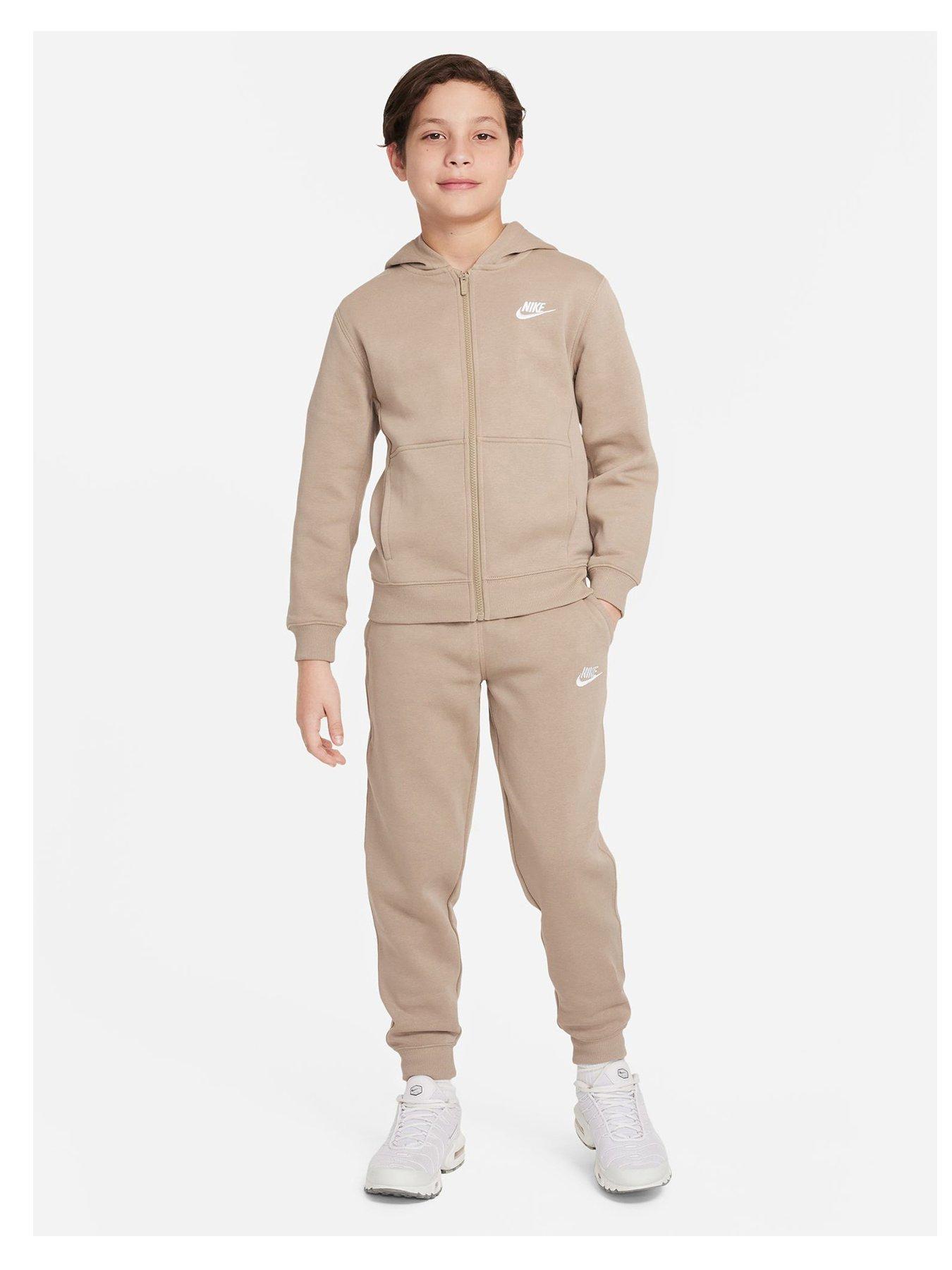 nike-older-unisex-club-fleece-full-zip-tracksuit-khaki