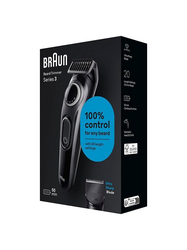 Image 3 of 7 of Braun Beard Trimmer Series 3 BT3400, Trimmer For Men With 50-min Runtime
