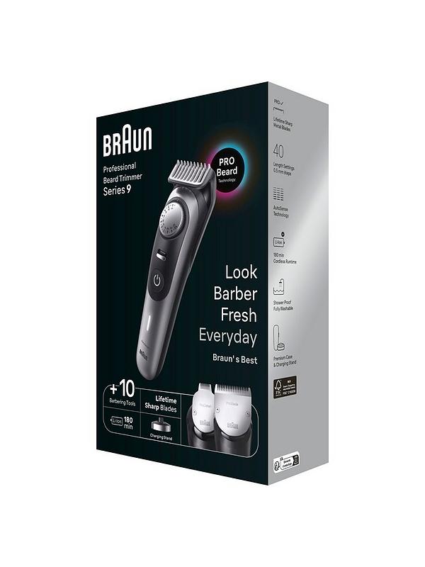 Image 3 of 7 of Braun Beard Trimmer Series 9 BT9420, Trimmer With Barber Tools And 180-min Runtime