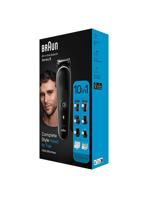 Image 3 of 7 of Braun All-In-One Style Kit Series 5 MGK5440, 10-in-1 Kit For Beard, Hair, Manscaping &amp; More