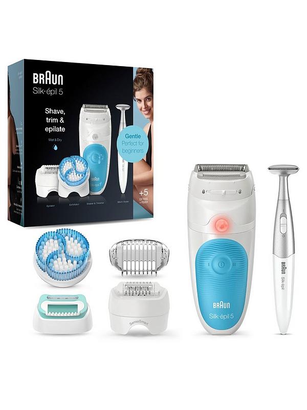 Image 2 of 7 of Braun Silk-&eacute;pil 5, Epilator For Gentle Hair Removal, With 5 Extras, Pouch, Bikini Styler, 5-815