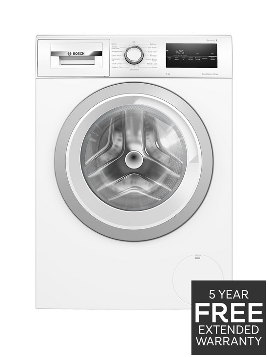 front image of bosch-series-4-wan28250gb-8kg-load-1400-spin-washing-machine-white