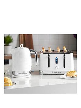 Product photograph of Russell Hobbs Inspire White Kettle Amp Toaster Bundle from very.co.uk