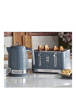 Product photograph of Russell Hobbs Inspire Grey Kettle Amp Toaster Bundle from very.co.uk