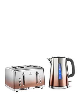 Product photograph of Russell Hobbs Eclipse Copper Kettle Amp Toaster Bundle from very.co.uk