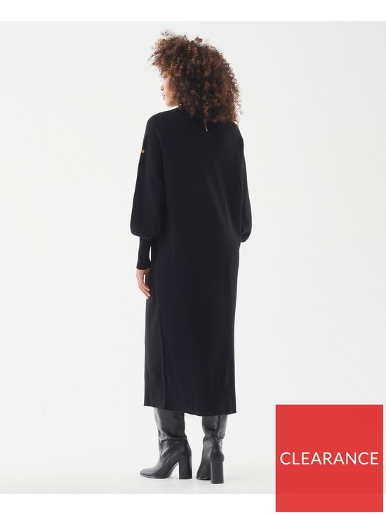 stillFront image of barbour-international-aprila-midi-knitted-dress-black