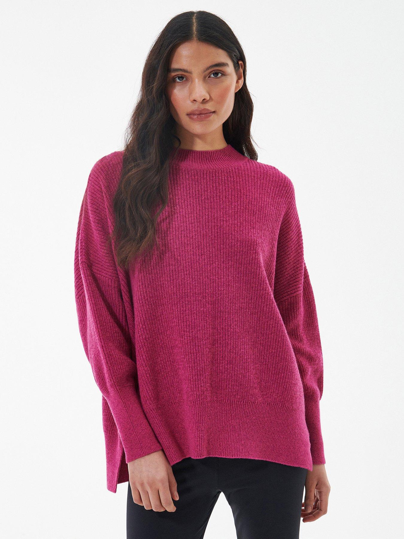 Barbour International Benson Knitted Jumper - Fuchsia Pink | Very.co.uk