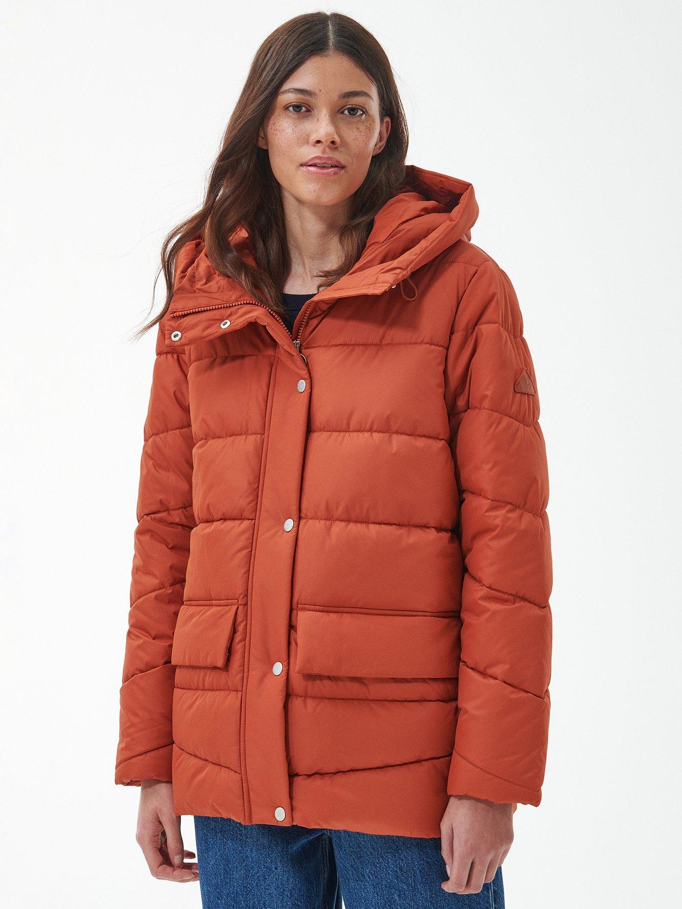 Barbour red hot sale puffer jacket