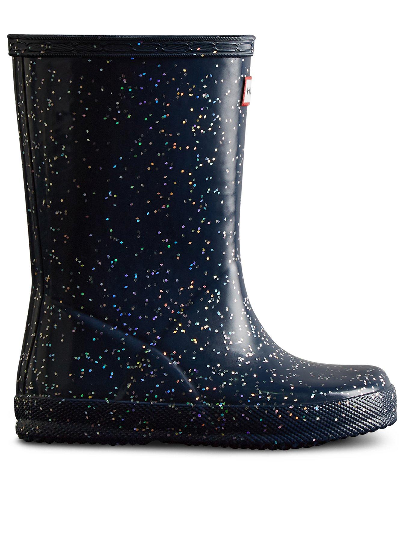 Black glitter hot sale hunter wellies