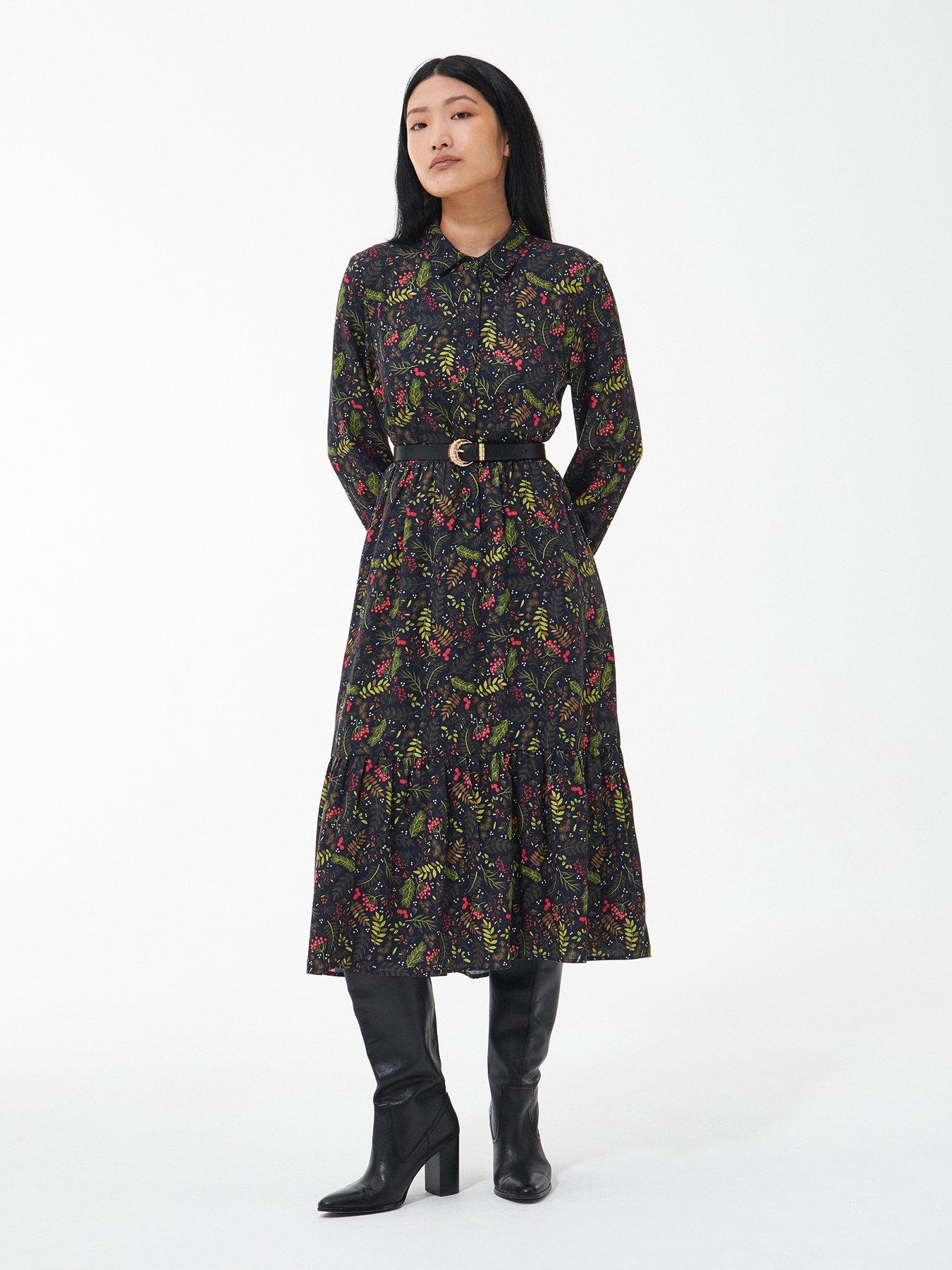 Barbour Westbury Long Sleeve Midi Dress - Navy