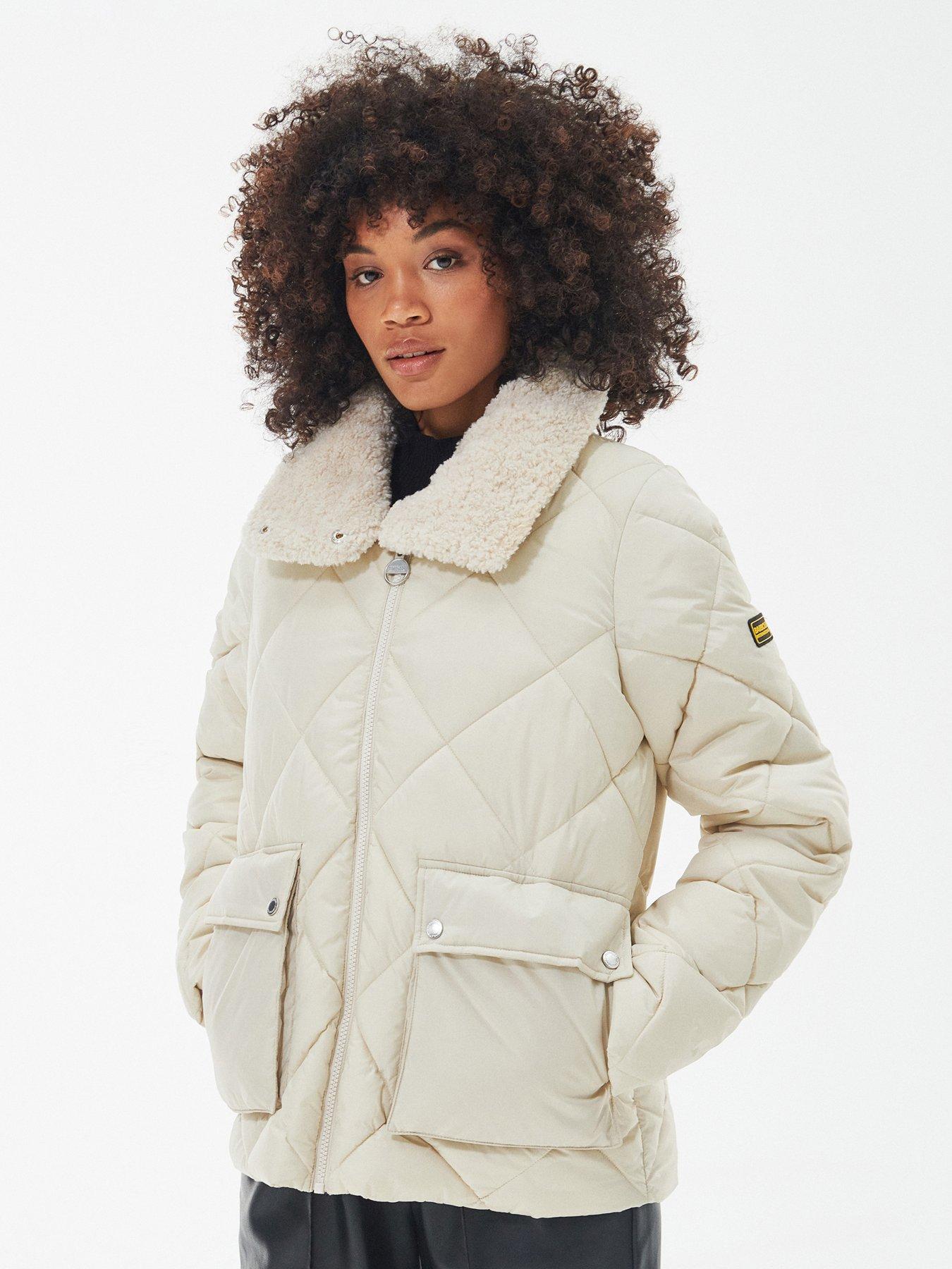 Cream barbour discount jacket ladies