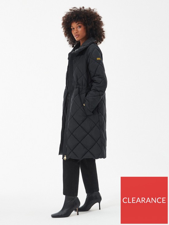 front image of barbour-international-enfield-quilted-coat-black