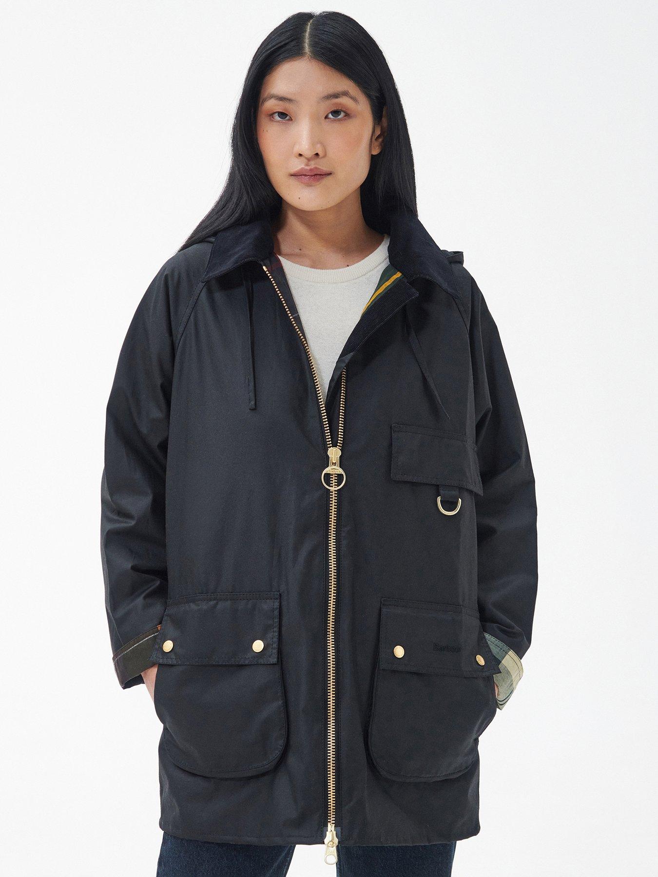 Barbour pine wax store jacket with hood