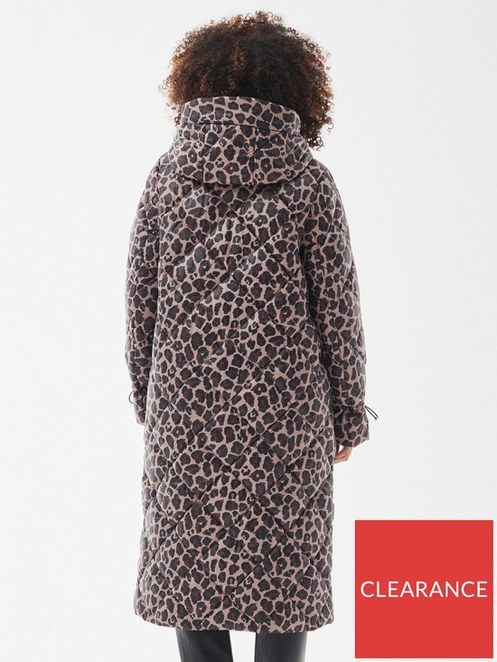 stillFront image of barbour-international-leopard-boulevard-quilted-longline-coat-multi