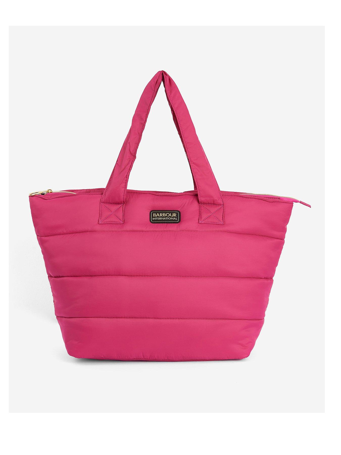 Women's Silver Chain Hot Pink Satin Mini Grab Bag