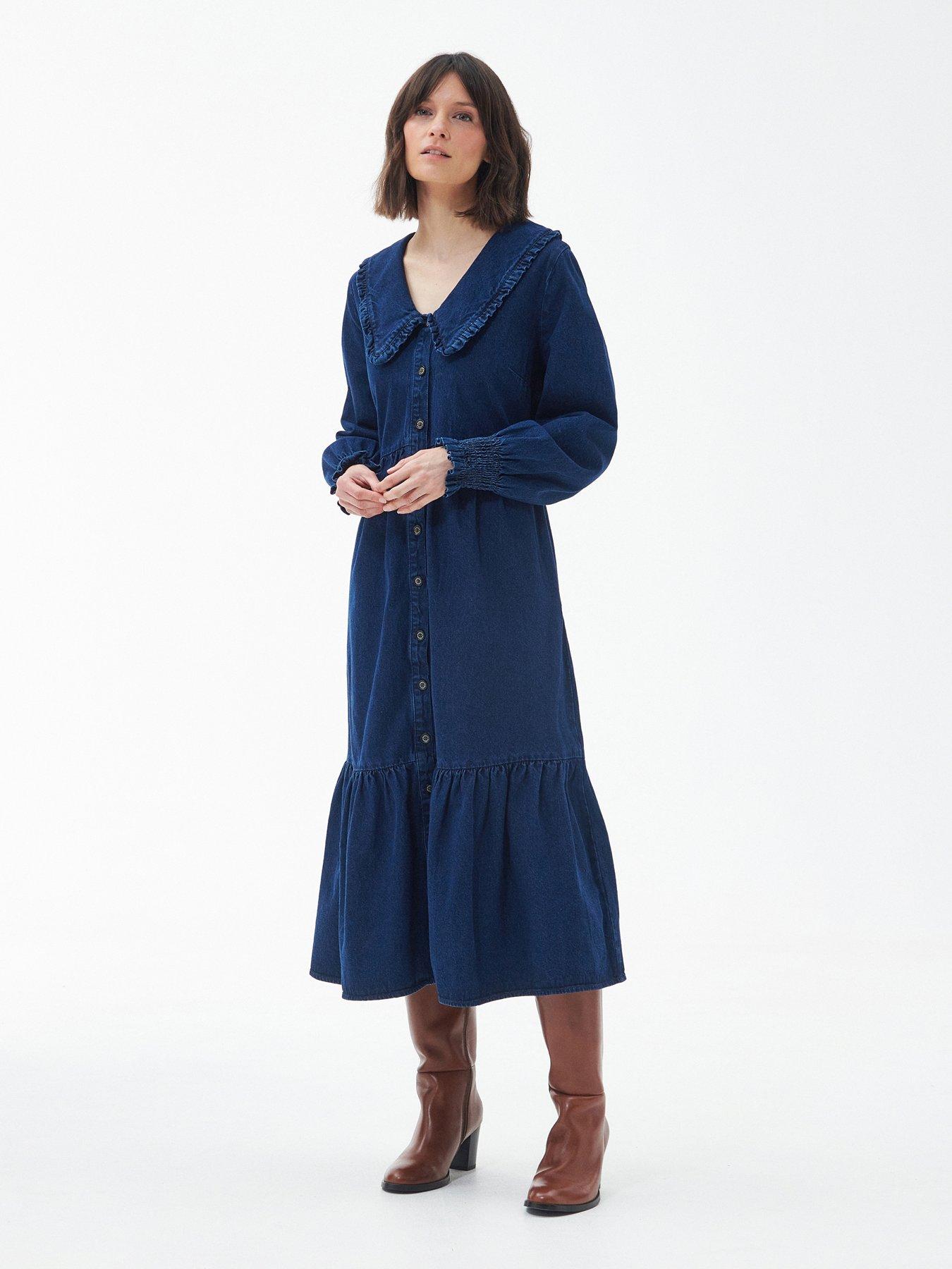 Denim midi cheap dress uk