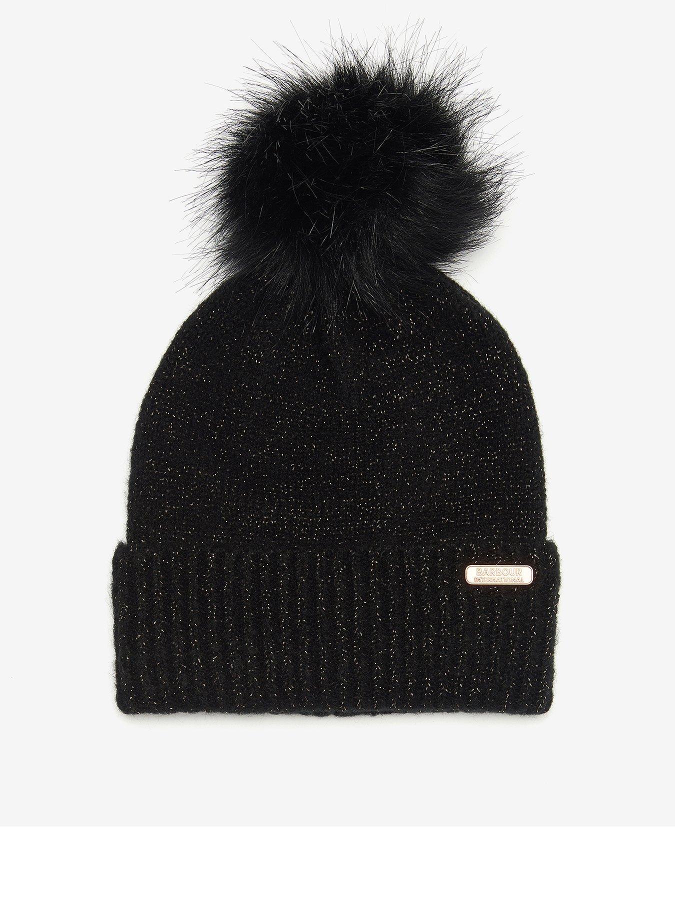 Barbour International Sparkle Beanie  &  Scarf Gift Set - Black