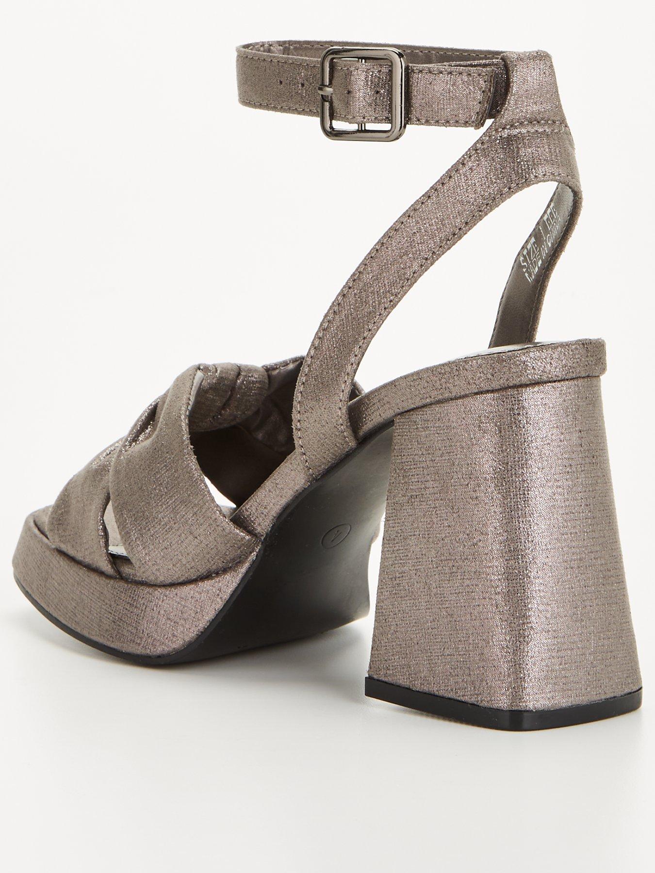 Simply Be Extra Wide Fit sandals in silver