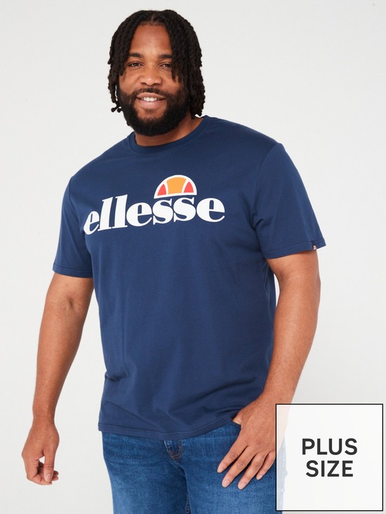 front image of ellesse-plus-size-prado-t-shirt-navy