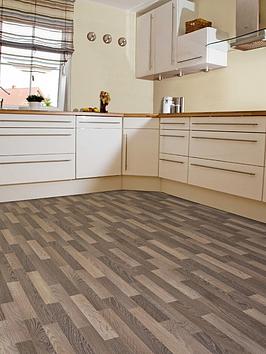 Product photograph of Vinyl Flooring Wood Effect - Dark Natural from very.co.uk