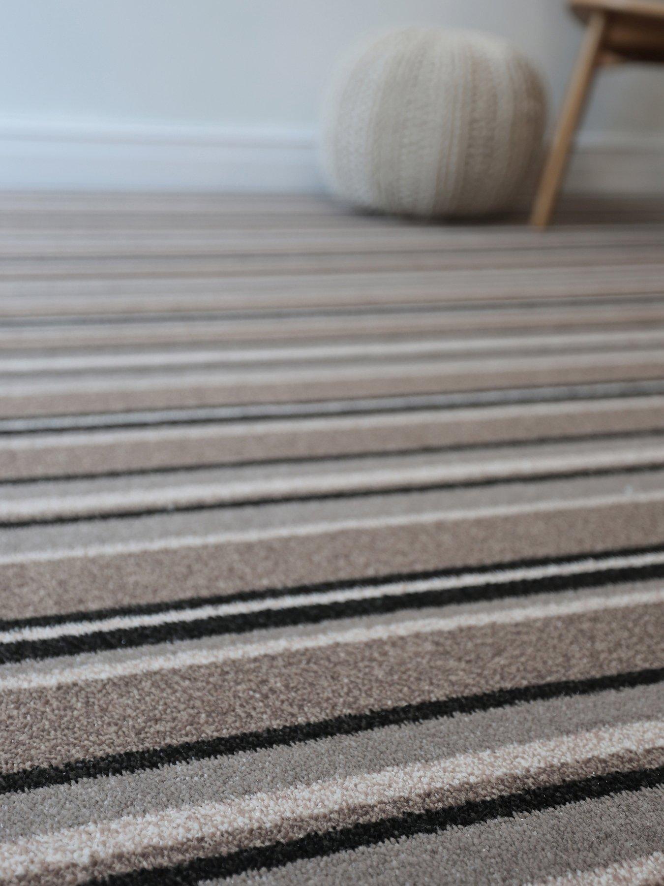 Product photograph of Homemaker Marine Stripe 10 Mm Carpet In Natural from very.co.uk