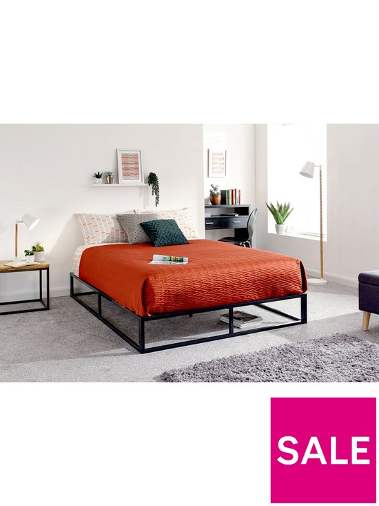 front image of gfw-platform-small-double-bed-frame-black